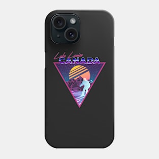 Retro Vaporwave Ski Mountain | Lake Louise Canada | Shirts, Stickers, and More! Phone Case