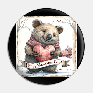 Valentine's Wombat! Pin