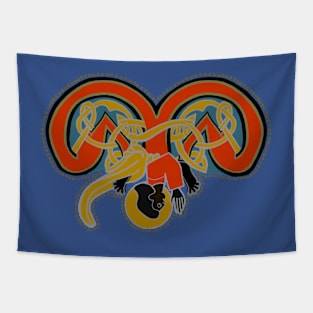 Dark Angel Letter M Light Turquoise Tapestry