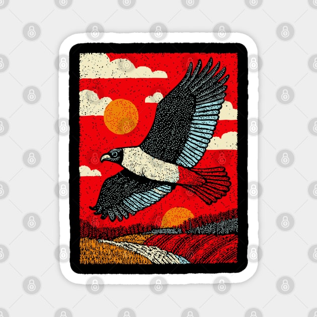 Soaring Vulture | Rustic Americana Landscape Magnet by TuncGK