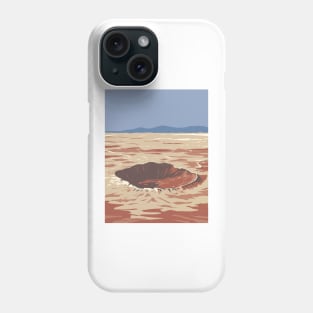 Meteor Crater or Barringer Crater Coconino County Northern Arizona USA WPA Art Poster Phone Case