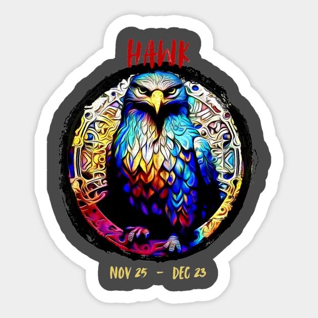 Celtic zodiac signs Hawk - Zodiac Signs - Sticker | TeePublic