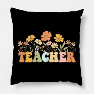 Groovy Teacher Teaching 100 Days Of School Pillow