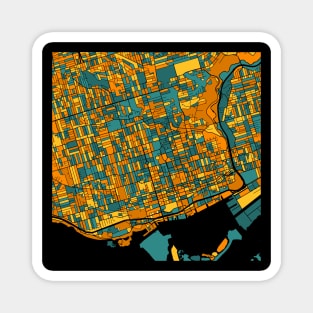 Toronto Map Pattern in Orange & Teal Magnet