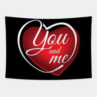 You and Me Heart Shape Tapestry