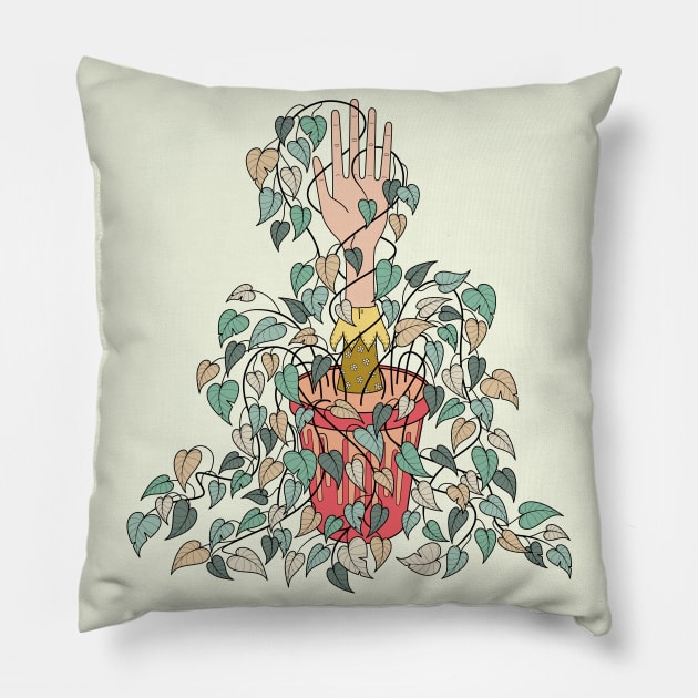 Pothos Pillow by freshinkstain