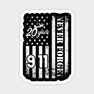 Never Forget 911 20th Anniversary Patriot Day USA Flag Magnet