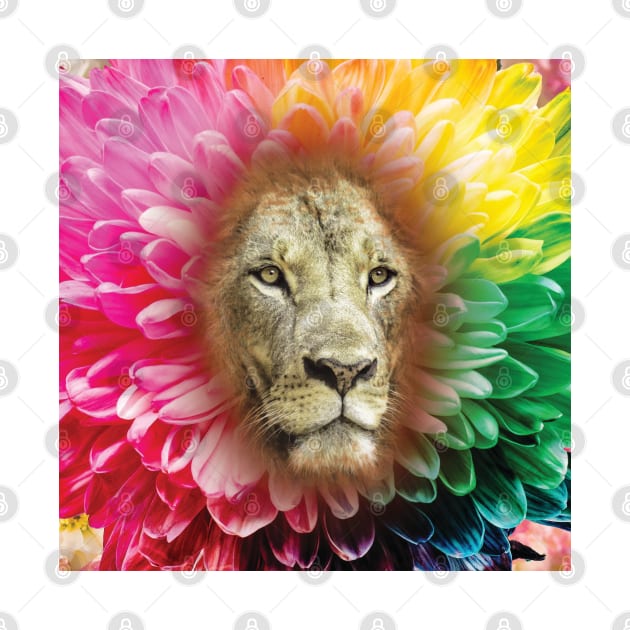 Lion With Flowers by ArticArtac