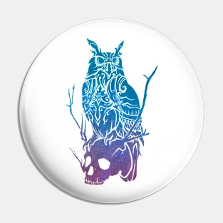 Owl and Skull (BluePurple) Pin