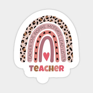 Retro teacher rainbow Magnet