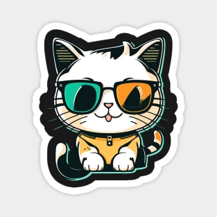 Cat wearing sunglasses cool Magnet