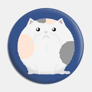 Sfurical round orange grey white calico cat Pin