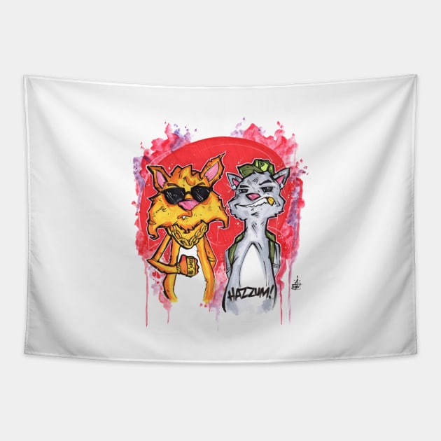 Gangsta Kitties Tapestry by Hazzum