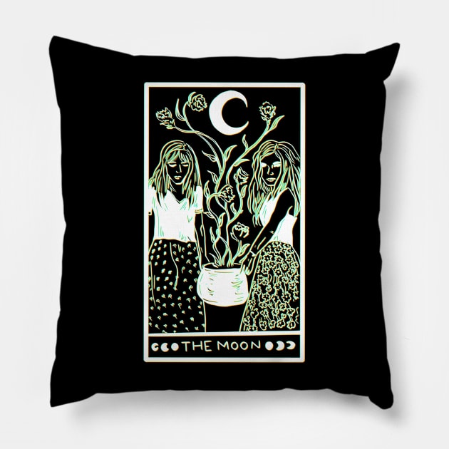 Midnight Margarita Moon - tarot card 3D effect Pillow by TheDoodlemancer