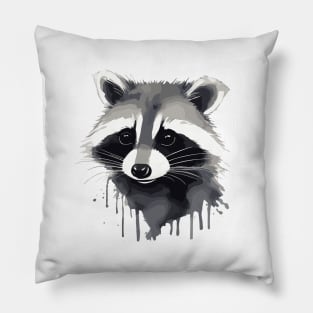 Raccoon watercolor Pillow