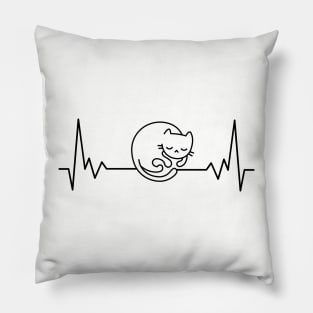 Heartbeat cat design Pillow