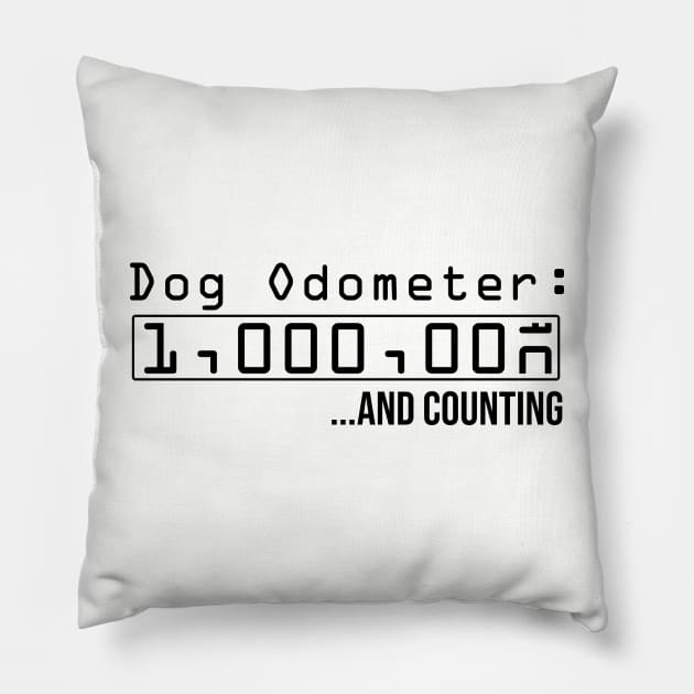 Dog Odometer, 1,000,000 and counting Pillow by Inugoya