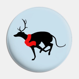Christmas greyhound silhouette Pin