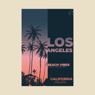 Los Angeles  Summer California beach Palm tree Paradise T-Shirt