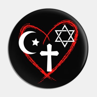 Religion Heart Inter-Religious Harmony Pin