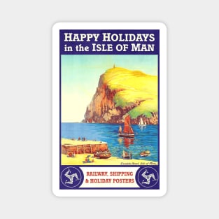 holiday in the isle of man vintage art Magnet