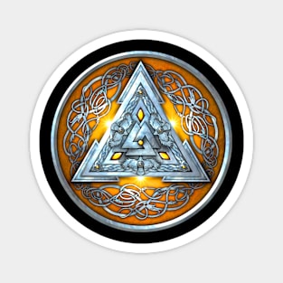 Yellow Norse Valknut Magnet