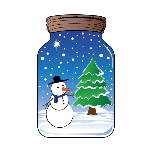 Snowman in a glass jar by Supak