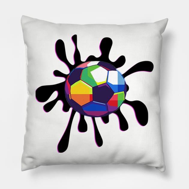 Soccer Ball Retro Graphic Art Design GiftS Pillow by tamdevo1