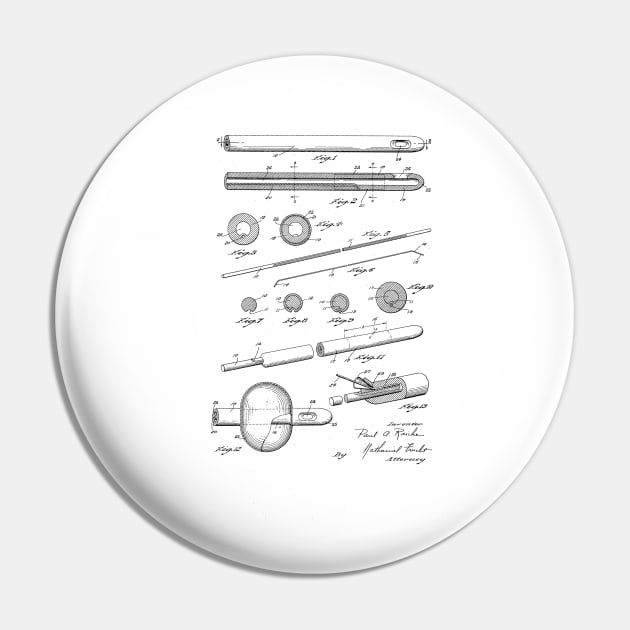 Catheter Vintage Patent Drawing Pin by TheYoungDesigns