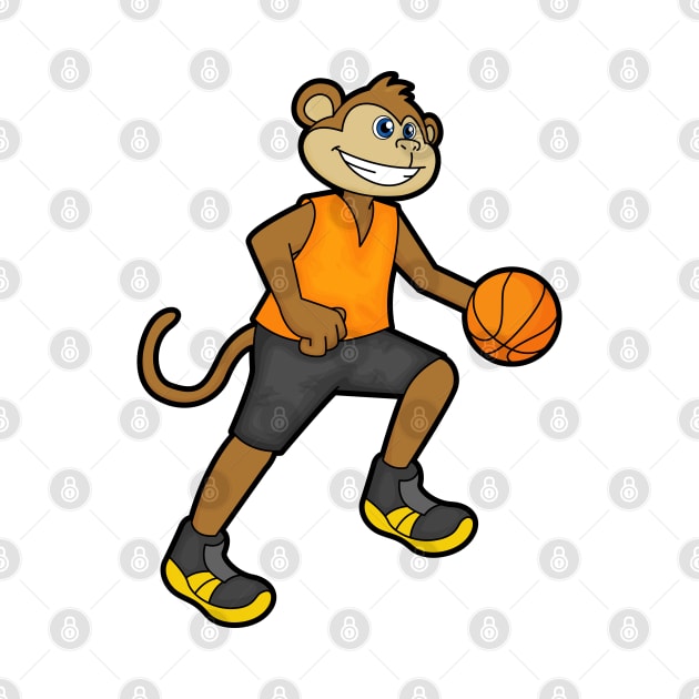 Monkey at Basketball Sports by Markus Schnabel