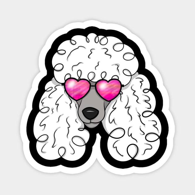 Poodle With Sunglasses Magnet by OneCraftyLady