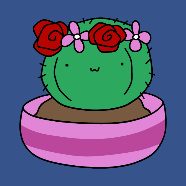 Little Cactus Wearing a Flower Crown by saradaboru