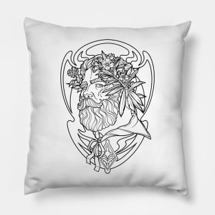 Oleander Black Pillow