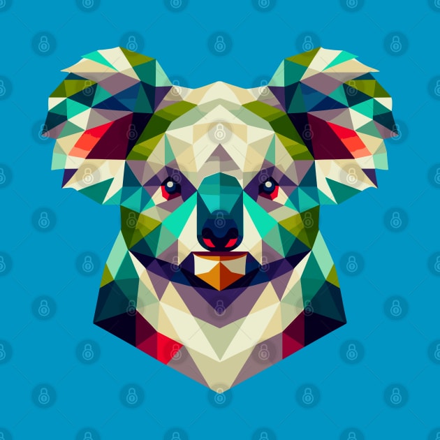 Geometric Abstract Koala - Color Design by AmandaOlsenDesigns