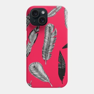 Hand drawn feathers pattern Phone Case