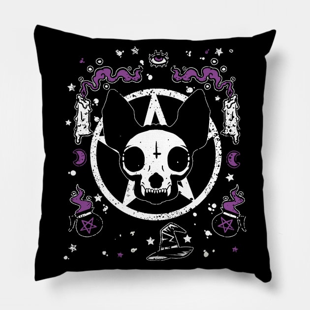 Skull Cat Pillow by studioyumie