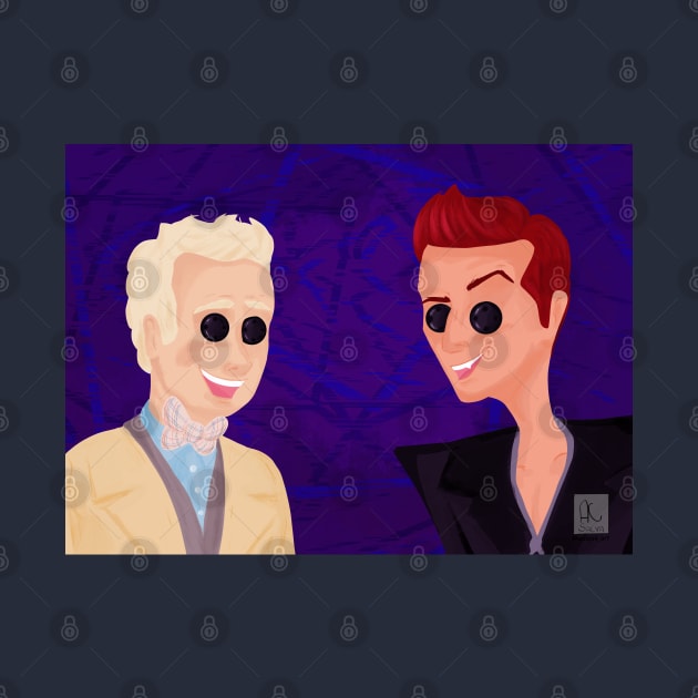 Coraline Aziraphale and Crowley by AC Salva