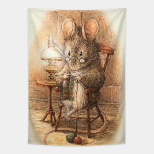 “Mrs Mouse Knitting” by Beatrix Potter Tapestry