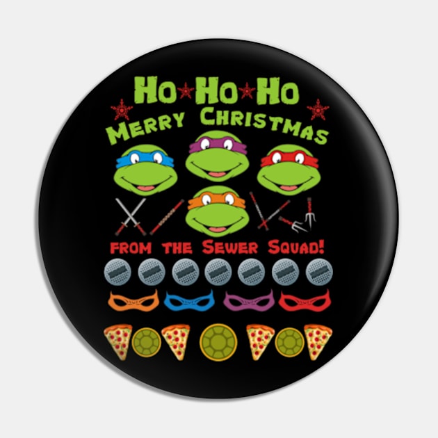 TMNT Ho Ho Ho - Sewer Squad Pin by LopGraphiX