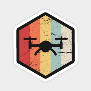 Retro Vintage Drone Quadcopter Icon Magnet