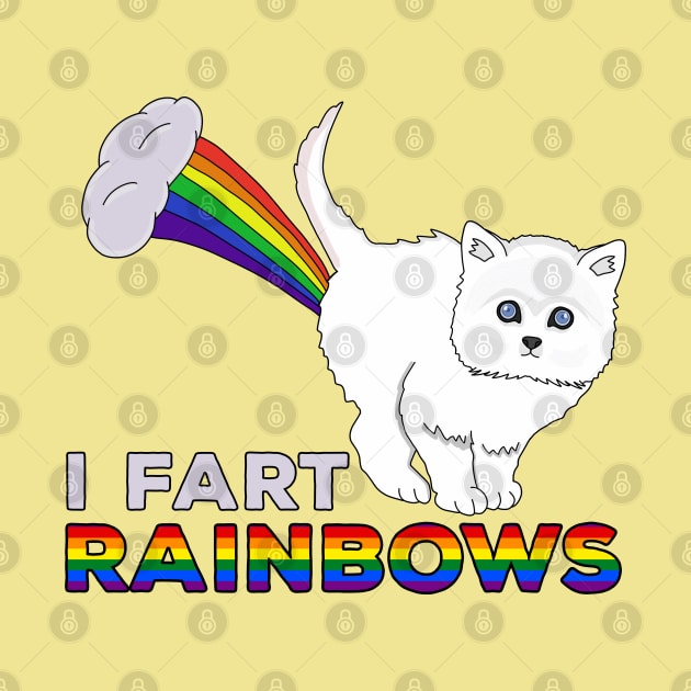 I Fart Rainbows - Funny Cat Fart Rainbow by DiegoCarvalho