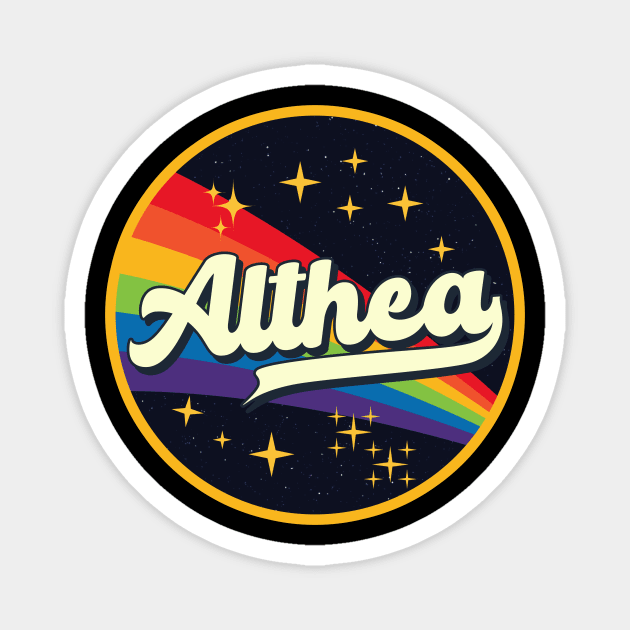 Althea // Rainbow In Space Vintage Style Magnet by LMW Art