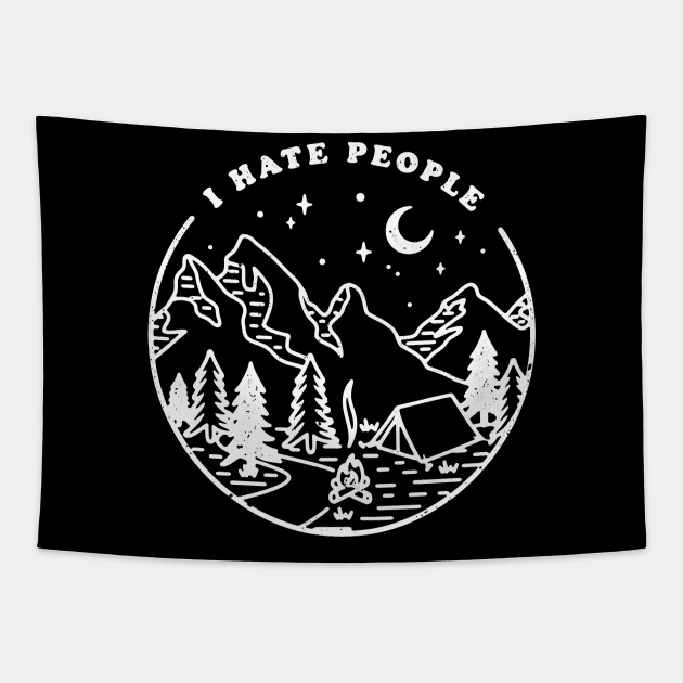I Hate People Nature Mountain Outdoor Tapestry by vo_maria
