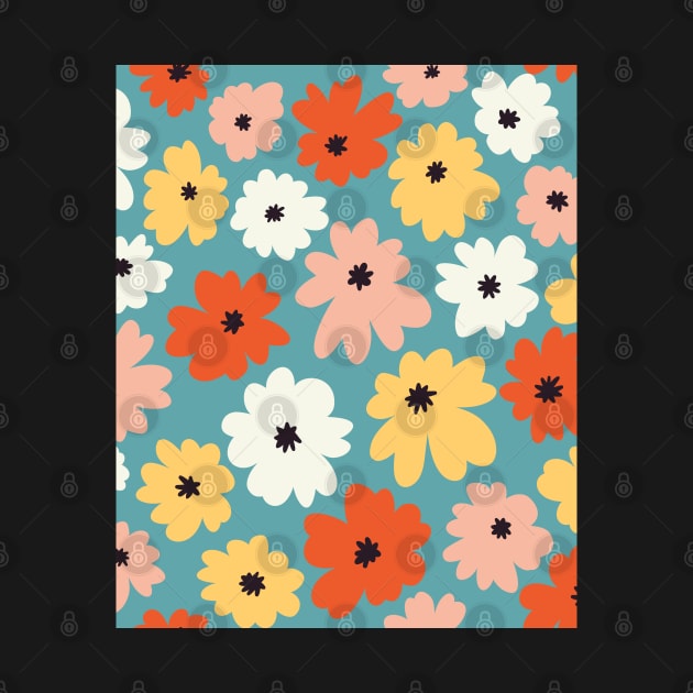 Colorful Flowers Pattern by FaelynArt