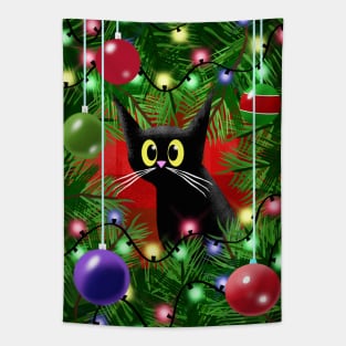 The Cat and the Christmas Tree Tapestry