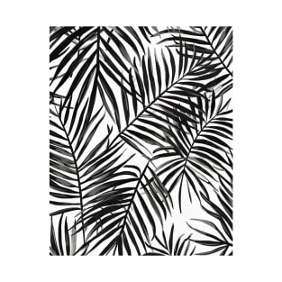 Black and White Boho Tropical Pattern T-Shirt