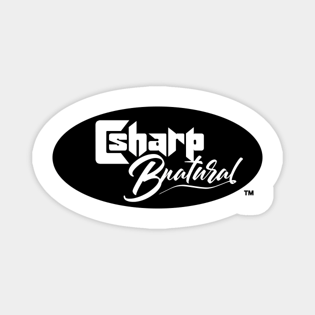 C sharp B natural Oval Black Logo Magnet by C sharp B natural