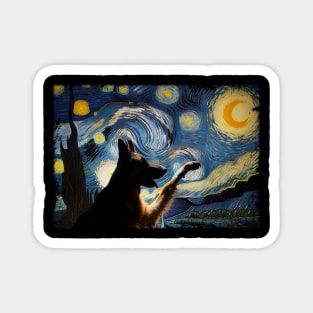 Tail Tales German Shepherd Dog Starry Night, Tee Talk Triumph Extravaganza Magnet