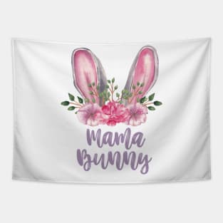 Mama Bunny Watercolor Bunny Ears with Pink and Purple Tapestry
