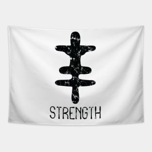 Africa Sankofa Adinkra Symbol "Strength" Black Colour. Tapestry